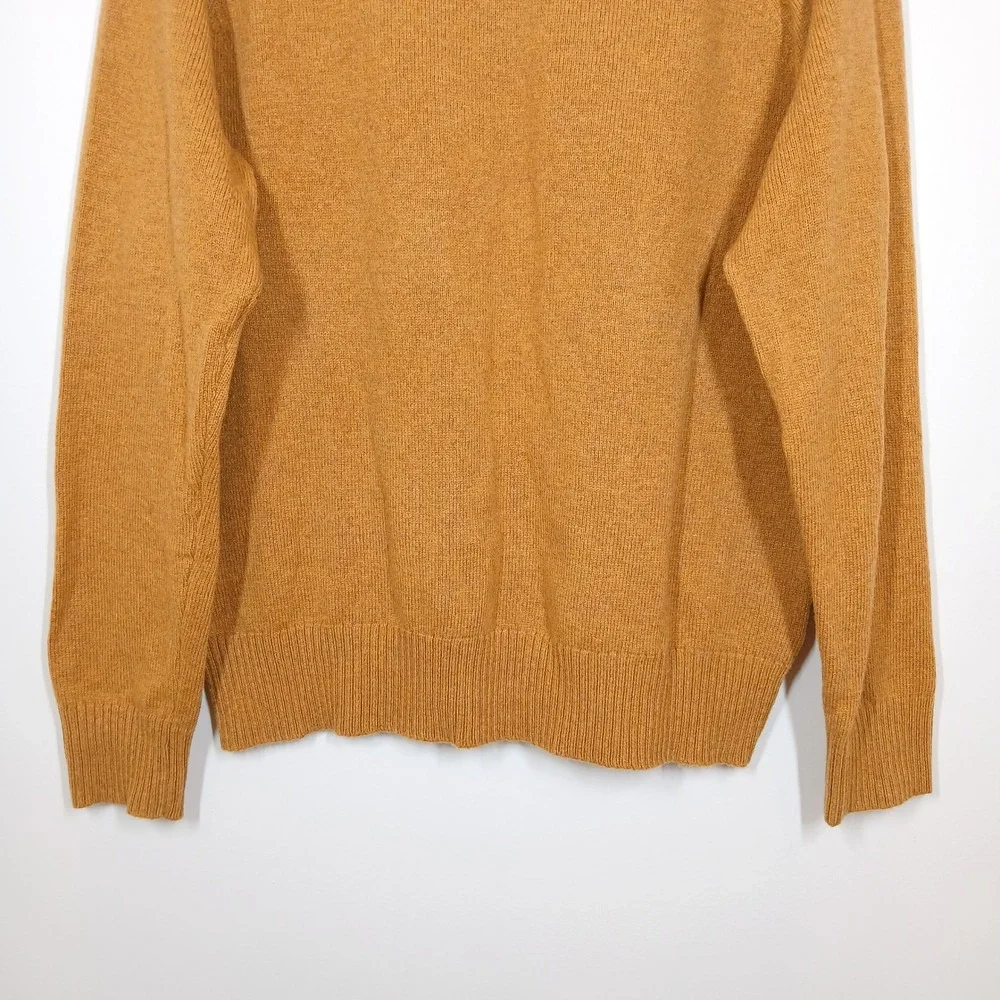 J.Crew Sweater Womens Large Mustard Wool Knit Crew Neck Pullover Sweater